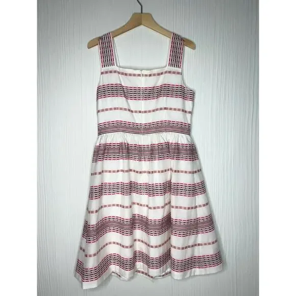 GAL MEETS GLAM Ashton Striped Square Neck Dobby Sundress Sundress NWT US 10 - Picture 5 of 10